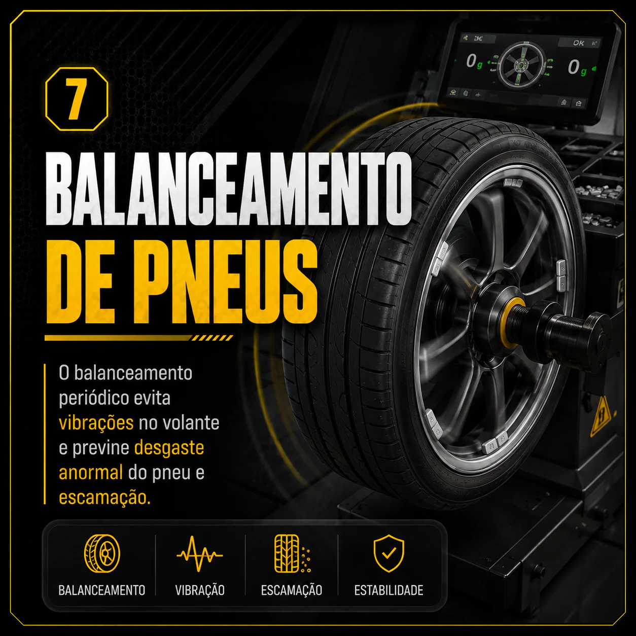 Informativo sobre balanceamento de pneus